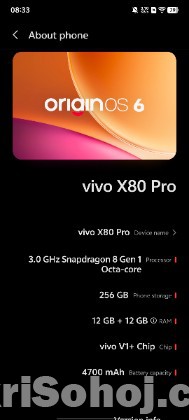 Vivo x80 pro 12-256